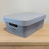 Imagen de Caja organizadora de plástico con tapa calada 11L, GRIS