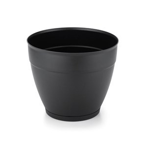 Imagen de Maceta de plástico con plato anti dengue 7,3L, NEGRO