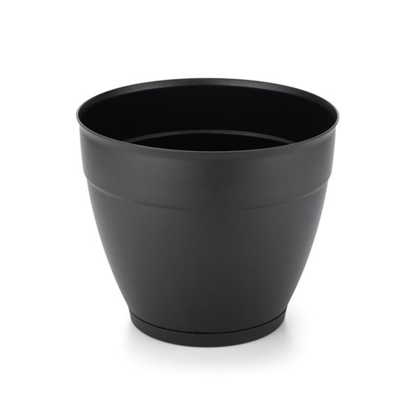 Imagen de Maceta de plástico con plato anti dengue 7,3L, NEGRO