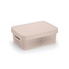 Imagen de Caja organizadora de plástico con tapa calada 11L, BEIGE
