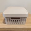 Imagen de Caja organizadora de plástico con tapa calada 11L, BEIGE