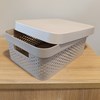 Imagen de Caja organizadora de plástico con tapa calada 11L, BEIGE
