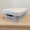 Imagen de Caja organizadora de plástico con tapa calada 11L, BEIGE