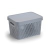Imagen de Caja organizadora de plástico con tapa calada 17L, GRIS