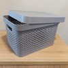 Imagen de Caja organizadora de plástico con tapa calada 17L, GRIS