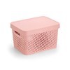 Imagen de Caja organizadora de plástico con tapa calada 17L, ROSADO