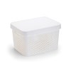 Imagen de Caja organizadora de plástico con tapa calada 17L, BLANCO