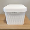 Imagen de Caja organizadora de plástico con tapa calada 17L, BLANCO