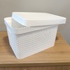 Imagen de Caja organizadora de plástico con tapa calada 17L, BLANCO