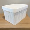 Imagen de Caja organizadora de plástico con tapa calada 17L, BLANCO
