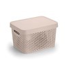 Imagen de Caja organizadora de plástico con tapa calada 17L, BEIGE