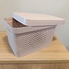 Imagen de Caja organizadora de plástico con tapa calada 17L, BEIGE