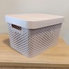 Imagen de Caja organizadora de plástico con tapa calada 17L, BEIGE