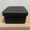 Imagen de Caja organizadora de plástico con tapa calada 11L, NEGRO