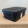 Imagen de Caja organizadora de plástico con tapa calada 11L, NEGRO