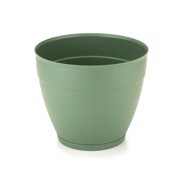 Imagen de Maceta de plástico con plato anti dengue 7,3L, VERDE