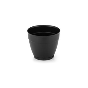 Imagen de Maceta de plástico con plato anti dengue 1,5L, NEGRO