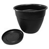 Imagen de Maceta de plástico con plato anti dengue 1,5L, NEGRO