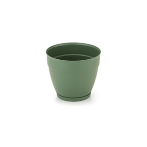 Imagen de Maceta de plástico con plato anti dengue 1,5L, VERDE