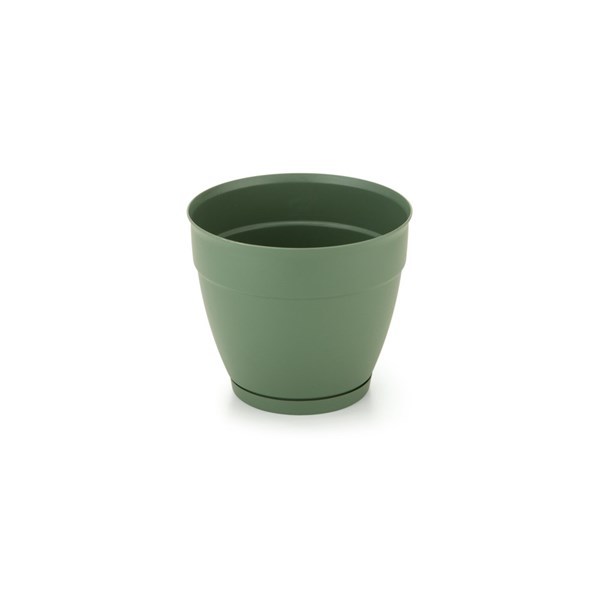 Imagen de Maceta de plástico con plato anti dengue 1,5L, VERDE