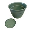 Imagen de Maceta de plástico con plato anti dengue 1,5L, VERDE