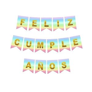 Imagen de Cartel Feliz cumpleaños, en bolsa, varios colores