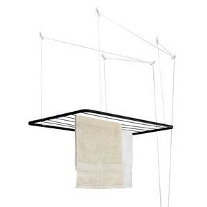 Imagen de Tendedero de ropa colgante de techo, de acero pintado, NEGRO Maxeb