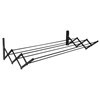 Imagen de Tendedero de pared plegable grande, 6 varillas, de acero pintado, NEGRO Maxeb