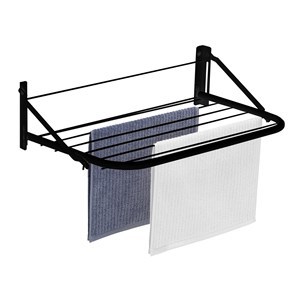 Imagen de Tendedero de ropa de pared, rebatible de acero pintado, NEGRO