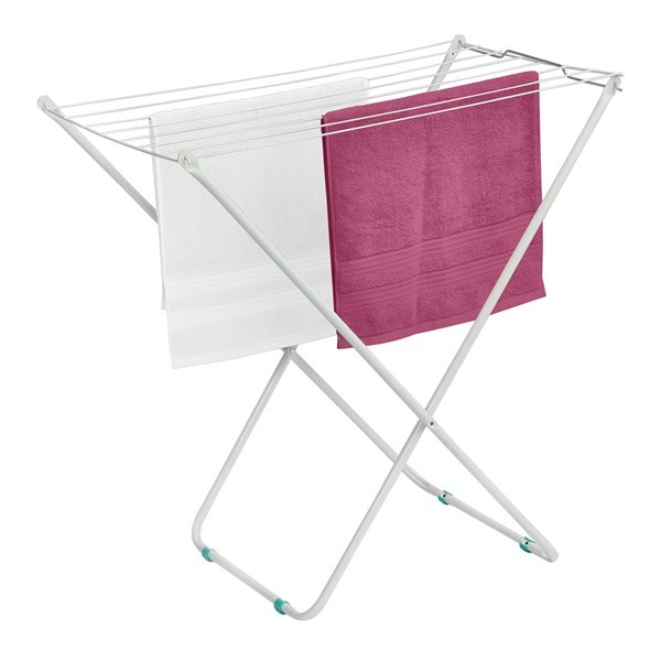 Imagen de Tendedero de ropa de pie, de acero pintado, plegable, BLANCO