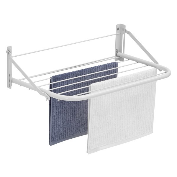 Imagen de Tendedero de ropa de pared, rebatible de acero pintado, BLANCO Maxeb