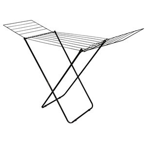 Imagen de Tendedero de ropa de pie con alas, plegable, de acero pintado, NEGRO Maxeb