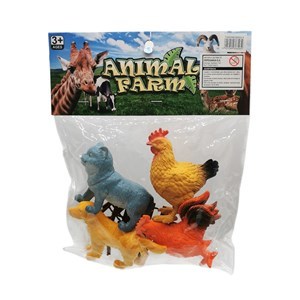 Imagen de Animales de granja x4, con accesorios en bolsa