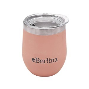 Imagen de Mate con tapa 220ml Berlina ROSADO, doble pared de acero inoxidable, en caja