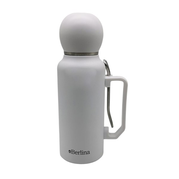 Imagen de Termo 1L asa con mate tapa 160ml, base antideslizante, Berlina BLANCO