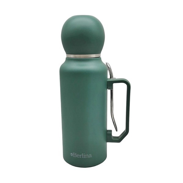 Imagen de Termo 1L asa con mate tapa 160ml, base antideslizante, Berlina VERDE