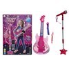 Imagen de Micrófono con pie, guitarra con luz y sonido, MP3 3AA, ROSADO en caja