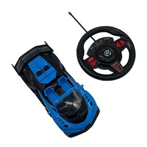 Imagen de Auto a control remoto, volante con luz y sonido, recarga USB 2AA, en caja 2 colores
