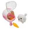 Imagen de Peluche mascota con movimiento, 2AA con valija transportadora y accesorios, 2 colores varios modelos