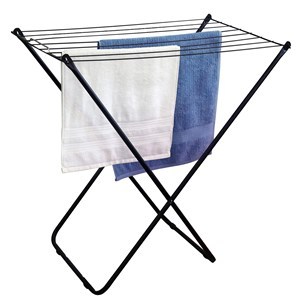 Imagen de Tendedero de ropa de pie, de acero pintado, plegable, NEGRO