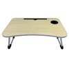 Imagen de Mesa bandeja escritorio plegable para laptops, símil madera con apoya vasos, varios colores