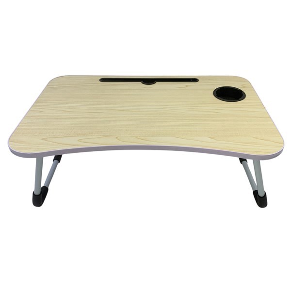 Imagen de Mesa bandeja escritorio plegable para laptops, símil madera con apoya vasos, varios colores