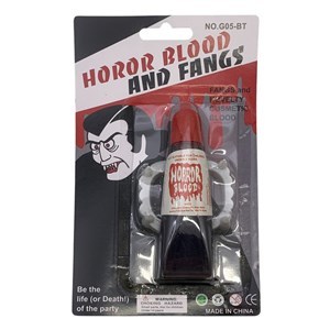 Imagen de Dientes blancos con sangre, en blister