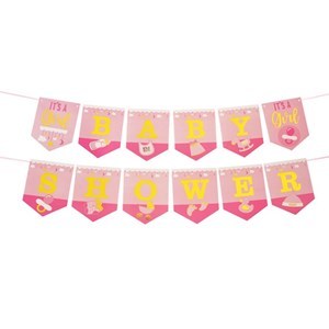 Imagen de Cartel Baby shower, ROSADO, en bolsa