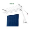 Imagen de Tendedero de ropa colgante de techo y pared, 5 varillas con poleas independientes, de acero pintado, BLANCO Maxeb