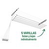 Imagen de Tendedero de ropa colgante de techo y pared, 5 varillas con poleas independientes, de acero pintado, BLANCO Maxeb