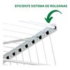 Imagen de Tendedero de ropa colgante de techo y pared, 5 varillas con poleas independientes, de acero pintado, BLANCO Maxeb