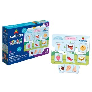 Imagen de Juego de mesa, memoria, los sentidos 35 piezas de madera, XALINGO, en caja