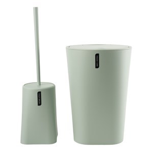 Imagen de Cepillo para WC con papelera, de plástico, VERDE CLARO, Berlina Home, en caja