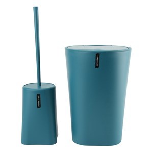 Imagen de Cepillo para WC con papelera, de plástico, VERDE OSCURO, Berlina Home, en caja